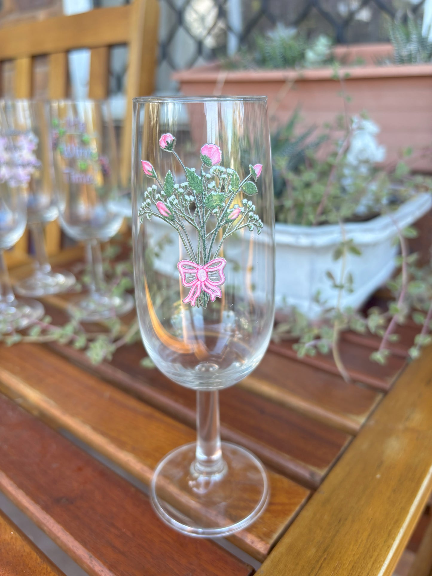 Rose and Babies Breath Bouquet - UV Transfer Sticker