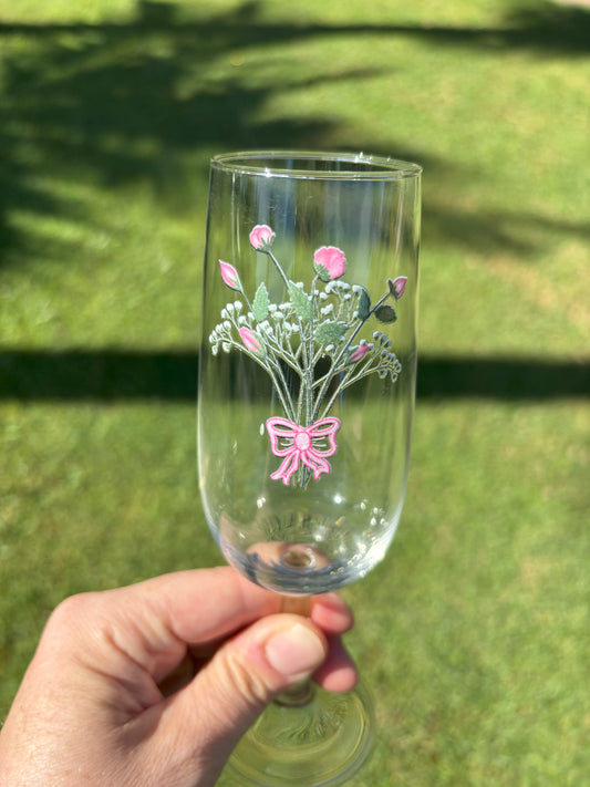 Rose and Babies Breath Bouquet - UV Transfer Sticker